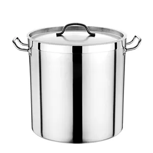 Pot memasak baja tahan karat tugas berat, Set panci sup induksi komersial besar