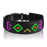 Couleur RVB LED collier de chien rechargeable par batterie USB taille libre réglable affichage LED collier de chien lueur sécurité colliers pour animaux de compagnie