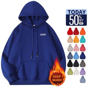 Promotional Low-priced Cotton Thick <b>Wool</b> Inner Pullover for Men Winter Warm Hooded Sports Shirt Streetwear Custom logo Pullover - Product Image 2