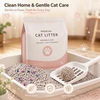 Litière pour chat en bentonite à particules rondes, hautement absorbante, anti-odeur, agglomération rapide, faible poussière, grise, sans traces, pour chatons