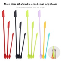 Ensemble de spatules miniatures à double tête en silicone, 3 pièces, gadget de cuisine, grattoir pour bocaux, bouteilles et boîtes