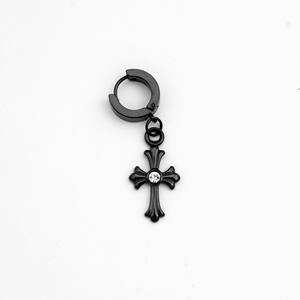 Nouvelles boucles d'oreilles pendantes en acier inoxydable noir vintage avec zircon, tendance rétro, personnalité hip-hop, beau <span class=keywords><strong>Joker</strong></span>, garçons avancés - Product Image 1