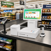 Caisse enregistreuse tactile double écran 15,6 pouces, système Android, terminal POS tout-en-un, imprimante pour la vente au détail, supermarché