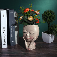Joli pot de fleurs fantaisie personnalisé, design tête de Bouddha, jardinière tête de femme, jardinière à maïs pour jardin