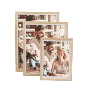 Family Frame Screen Printed Photo Picture with Iron Metal UV and Silk Wooden Rotating Photo Frame Custom Size Wooden Slat Art