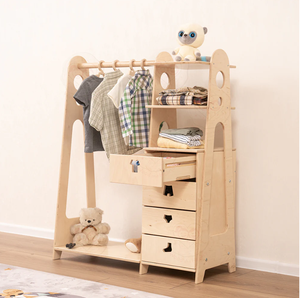 <span class=keywords><strong>Commode</strong></span> en bois Montessori pour enfants <span class=keywords><strong>Rangement</strong></span> suffisant pour vêtements Armoires pour enfants - Product Image 1