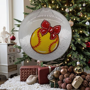 Vente en gros DIY <span class=keywords><strong>boule</strong></span> de Noël transparente en plastique ornements d'arbre avec décorations de fête de Noël plumes bleues - Product Image 2