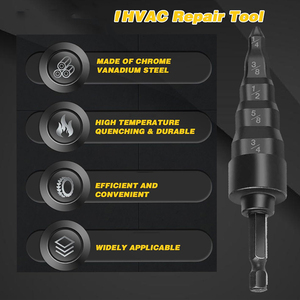 Bộ dụng cụ sửa chữa HVAC 5 trong 1: dụng cụ mở rộng ống điều hòa, dụng cụ mở rộng cấu trúc tháp & mũi khoan thép để sử dụng - Product Image 5