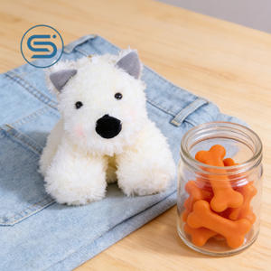 Peluche a forma di cane in fibra di poliestere, dimensioni compatte, struttura leggera, cuciture rinforzate con imbottitura sicura, adatto per bambini. - Product Image 3