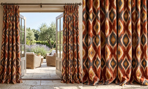 Cortina Opaca de Terciopelo con Diseño Geométrico, Estilo Art Nouveau, Decorativa y Elegante para Oscurecer la Habitación - Product Image 2