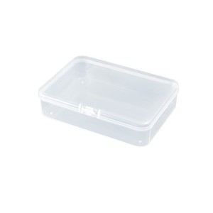 Boîte de rangement rectangulaire transparente en plastique, couvercle rabattable de 10.5cm, pour cartes et petits objets, organisateur de bureau, matériau PP - Product Image 2