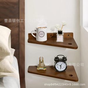 Modern Minimalist Solid Wood <b>Wall</b> <b>Shelf</b> Rectangle Multipurpose Durable For Bedroom Living Room Storage Alarm Clock <b>Mounting</b> - Product Image 1