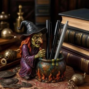 Portalápices con forma de caldero de bruja, figurita de resina, organizador de escritorio, decoración de oficina, regalo - Product Image 4