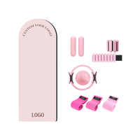 Kit d'accessoires de Pilates unisexe avec logo personnalisé, bande de résistance en tissu, Magic Circle, bloc de yoga, anneau de Pilates