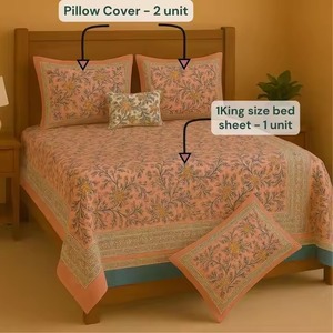 Sang Trọng Khăn Trải 220 TC Chất Lượng Cao Handmade Khối In Phức tạp Màu Hồng Hoa Thiết Kế 90 "X108" Vua Kích Thước Tấm Ga Trải Giường Bộ - Product Image 5