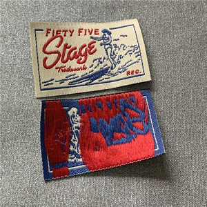 Personalizzato Logo privato ad alta densità tessuto tessuto etichette <span class=keywords><strong>nastro</strong></span> di abbigliamento raso damasco poliestere indumento toppa abito - Product Image 2