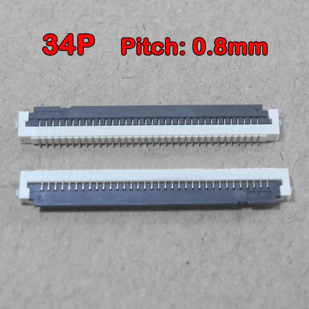 0.8mm Pitch dizüstü klavyesi sinyal düz kablo FFC FPC soketli konnektör 0.8 34Pin FPC konnektör dişi 34P laptop için