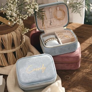 Uionen Personalized Custom-made Velvet fabric Jewelry <b>Box</b> Watch Holder Bracelet <b>Box</b> Suitable as <b>Wedding</b> Party Birthday Gift - Product Image 1