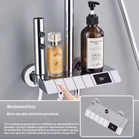Ensemble de douche de luxe léger en alliage de zinc avec affichage numérique, 4 fonctions, thermostatique haut de gamme, éclairage d'ambiance et buse à pression accrue