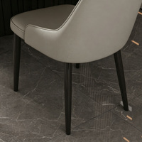 Chaise de salle à manger moderne en cuir à motif griffe de chat, chaise d'appoint à dossier haut capitonnée en grille, chaise d'appoint avec pieds en acier carbone pour salle à manger et cuisine