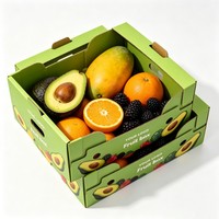 Aanpasbare milieuvriendelijke kartonnen dozen voor groenten en fruit, zoals appels, avocado's en mango's. Goedkope kartonnen dozen.