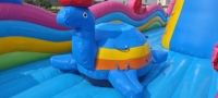 Structure gonflable commerciale à thème animaux avec toboggan, en PVC, capacité maximale 500 kg, pour location en parcs et fêtes foraines