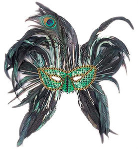 Masque de fête en plumes de carnaval vénitien amusant pour <span class=keywords><strong>la</strong></span> <span class=keywords><strong>thérapie</strong></span> <span class=keywords><strong>par</strong></span> <span class=keywords><strong>la</strong></span> lumière verte, pour costume de Noël, décoration de fête, fournitures de décoration - Product Image 1