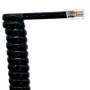 5M 4P4C 28AWG 4 Conductor Negro Teléfono en espiral Teléfono Auricular <span class=keywords><strong>Cable</strong></span> <span class=keywords><strong>rizado</strong></span> - Product Image 5