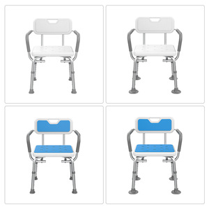Shower <b>Chair</b> With Armrests Aluminum Alloy 40cm Seat Width Adjustable Height For Bathroom Toilet Use - Product Image 5