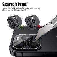 Protection d'objectif d'appareil photo 2.5D en verre trempé noir imprimé soie pour iPhone 17 Pro Max, couverture intégrale antichoc