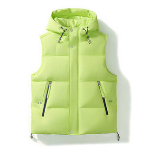 Chaleco de algodón con logotipo personalizado para hombre, chaleco con capucha desmontable grueso y cálido, chaleco de algodón informal de talla grande para estudiantes en otoño e invierno - Product Image 1