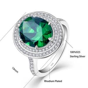 도매 숙녀 10*<span class=keywords><strong>12mm</strong></span> 타원형 컷 큐빅 지르코니아 다이아몬드 반지 스털링 실버 여성을위한 결혼식 - Product Image 2