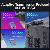 JEYI 40Gbps USB M.2 NVMe SSD حاوية ألومنيوم M2 Type-c علبة محرك أقراص صلبة متوافقة مع منتج Thunderbolt مستعمل