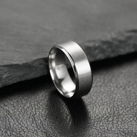 Lasergravierbare Schmuckringe für Herren, 8mm, gebürsteter Edelstahl, modisch