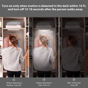 Evermore LED Smart <strong>Sensor</strong> Cabinet <strong>Light</strong> <strong>Corridor</strong> Wall <strong>Light</strong> Indoor Living Room Aluminum Night Lamp