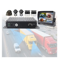 Système de gestion de flotte MDVR 4G 4CH 1080P avec caméra de recul pour voiture et écran de moniteur TV 9 pouces, DVR 5 canaux pour camion