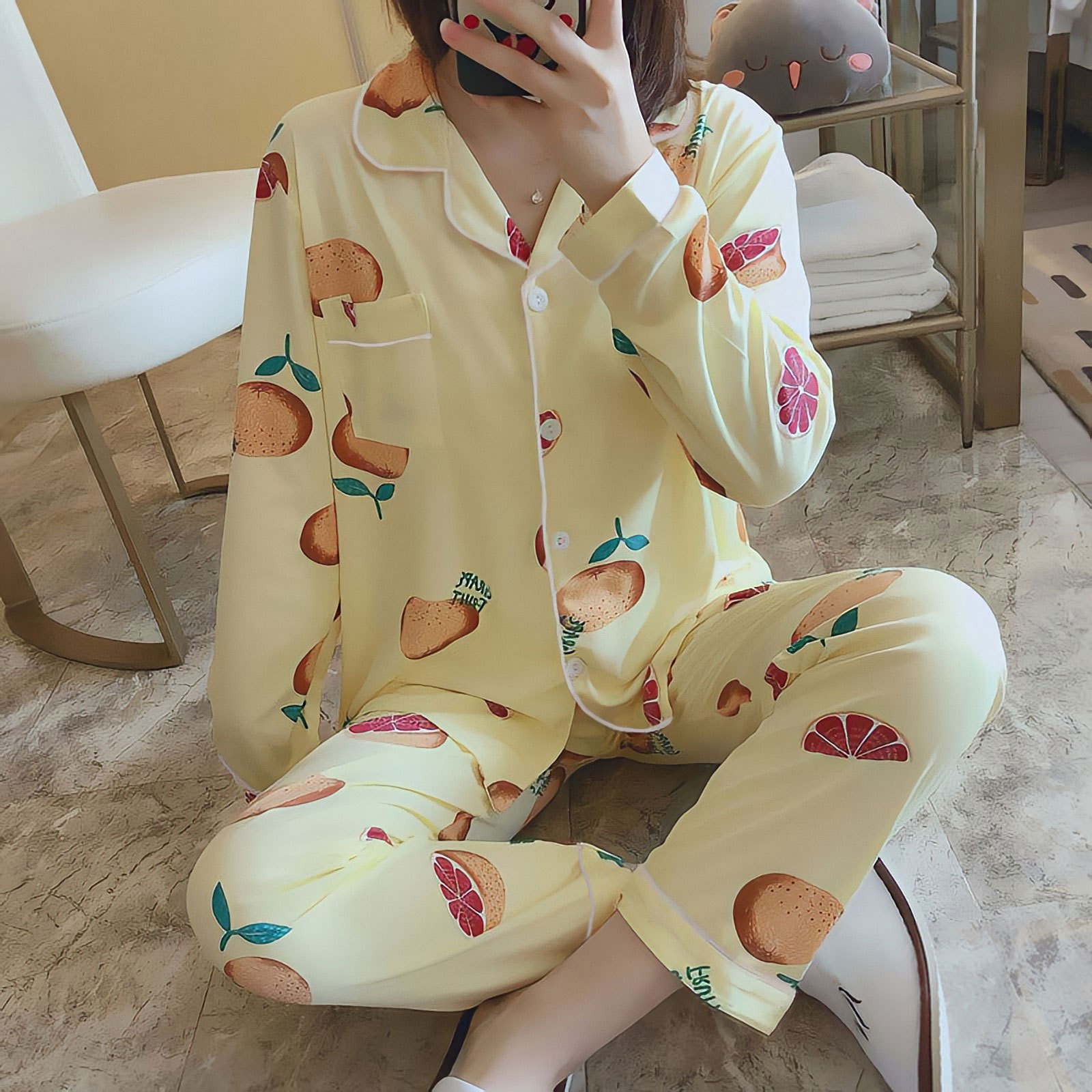 S yellow grapefruit cardigan long cover