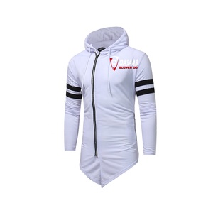 Custom Printed Men's Fashion Long-Zipper Hooded Sweatshirts Blank Long Sleeve Streetwear With Solid Pattern Made Fleece <b>Fabric</b> - Product Image 1