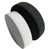 Vente en gros Élastique large et plat en polyester noir et blanc pour la couture Accessoires de vêtement Bande élastique tricotée en caoutchouc hautement extensible