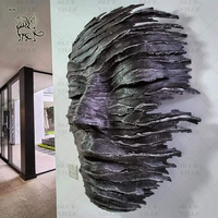 Sculpture murale abstraite en bronze, grande statue décorative de jardin extérieure en métal, art moderne BLVE.