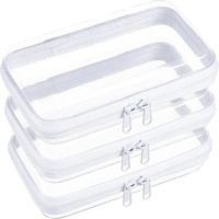 Lot de 3 petites pochettes et sacs rigides transparents en PET avec fermeture éclair, organiseur de sac à couches, essentiels de voyage (3S)