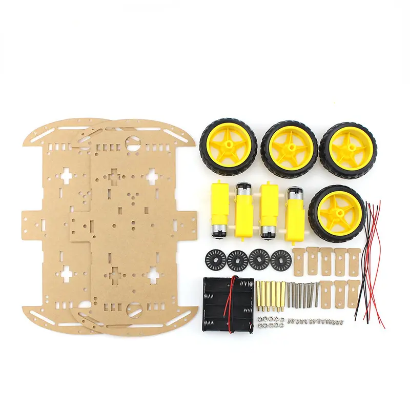 RC หุ่นยนต์อัจฉริยะของเล่นแชสซีมอเตอร์4ล้อชุดอุปกรณ์เสริมแพลตฟอร์มรถ4WD ล้อหุ่นยนต์/ขับรถอัจฉริยะรถ DIY RC ของเล่น