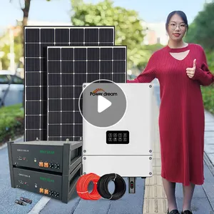 Power Dream 10Kw 20Kw sistema solare a casa Pv pannello impostato Off Grid energia solare ibrido 3 fasi generatore solare con pannello completato Set