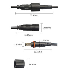 Konektor Jack Plug Industri DC35135 Pria Wanita dengan Pengunci Tahan Air 2 Pin Kabel PVC 22AWG untuk Lampu Strip LED Tegangan Rendah - Product Image 4