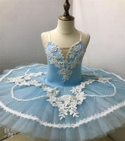 Nouveau justaucorps bleu clair avec jupe tutu de ballet attrayante pour filles modèle TUTU-37
