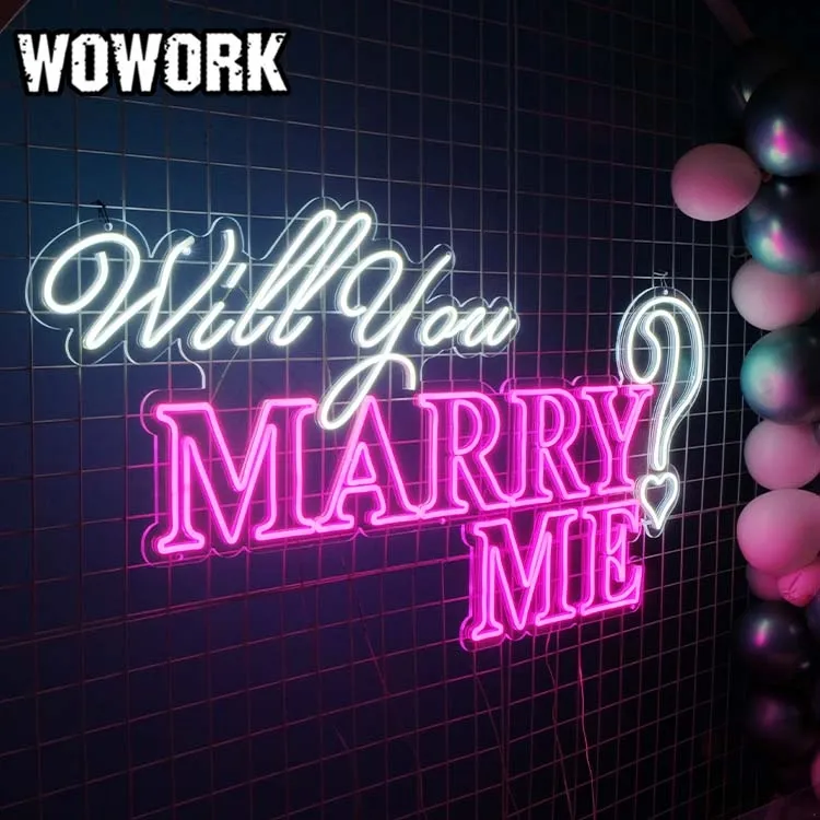 2024 wowk wowk מסיבת קיר אירוע Flex מותאם אישית סימן ניאון שלט פס אורות עבור קישוט חתונה