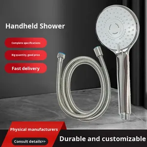 Pommeau de douche à main pressurisé à poignée unique en acier inoxydable poli léger céramique à jet doux de luxe pour le <span class=keywords><strong>bain</strong></span> à domicile - Product Image 2