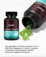 Gummies pour la Prise de Poids et le Soutien de l'Appétit chez l'Adulte, Supplément Végétal à Base de Vitamine B et L-Lysine, Stimule l'Appétit, la Digestion et le Soutien Immunitaire, 60 unités