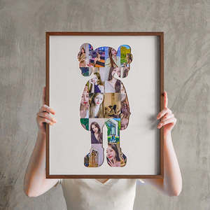 Cadre photo mural pour couple, créatif, multi-images, <span class=keywords><strong>en</strong></span> <span class=keywords><strong>bois</strong></span> massif, fait main, personnalisé, monté, motif de dessin animé de haute qualité, 6x8 - Product Image 2