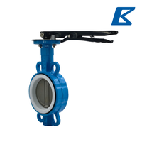 Vanne papillon à levier, corps en fonte ductile, disque en acier inoxydable SS304, siège en PTFE, commande manuelle, PN16/CLASSE 150LB/5K/10K